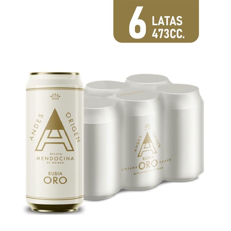 Andes Lager ORO Beer - Sixpack, 473 ml Each Can
