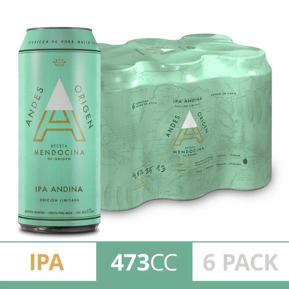 Andes IPA Andina Beer - Sixpack, 473 ml each can