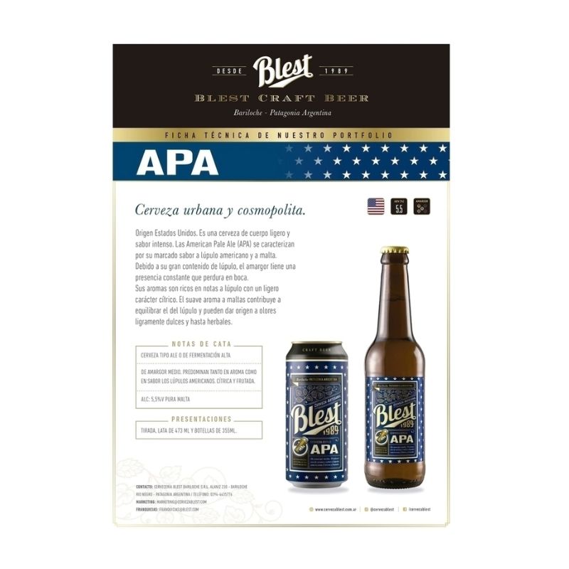 Blest APA Craft Beer - Sixpack, 473 ml Each Can