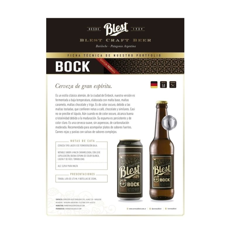 Blest Bock Craft Beer - Sixpack, 473 ml Each Can