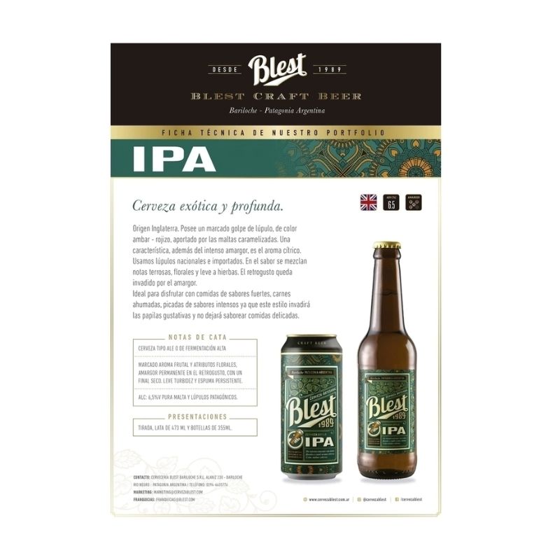 Blest IPA Craft Beer - Sixpack, 473 ml Each Can