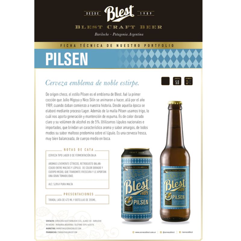 Blest Pilsen Craft Beer - Sixpack, 473 ml Each Can