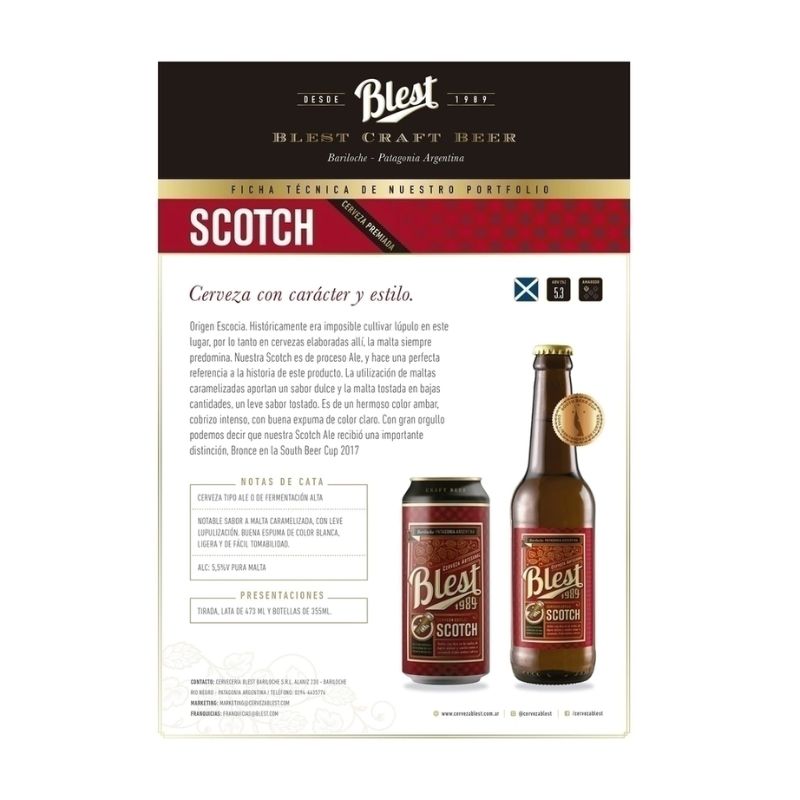 Blest Scotch Craft Beer - Sixpack, 473 ml Each Can