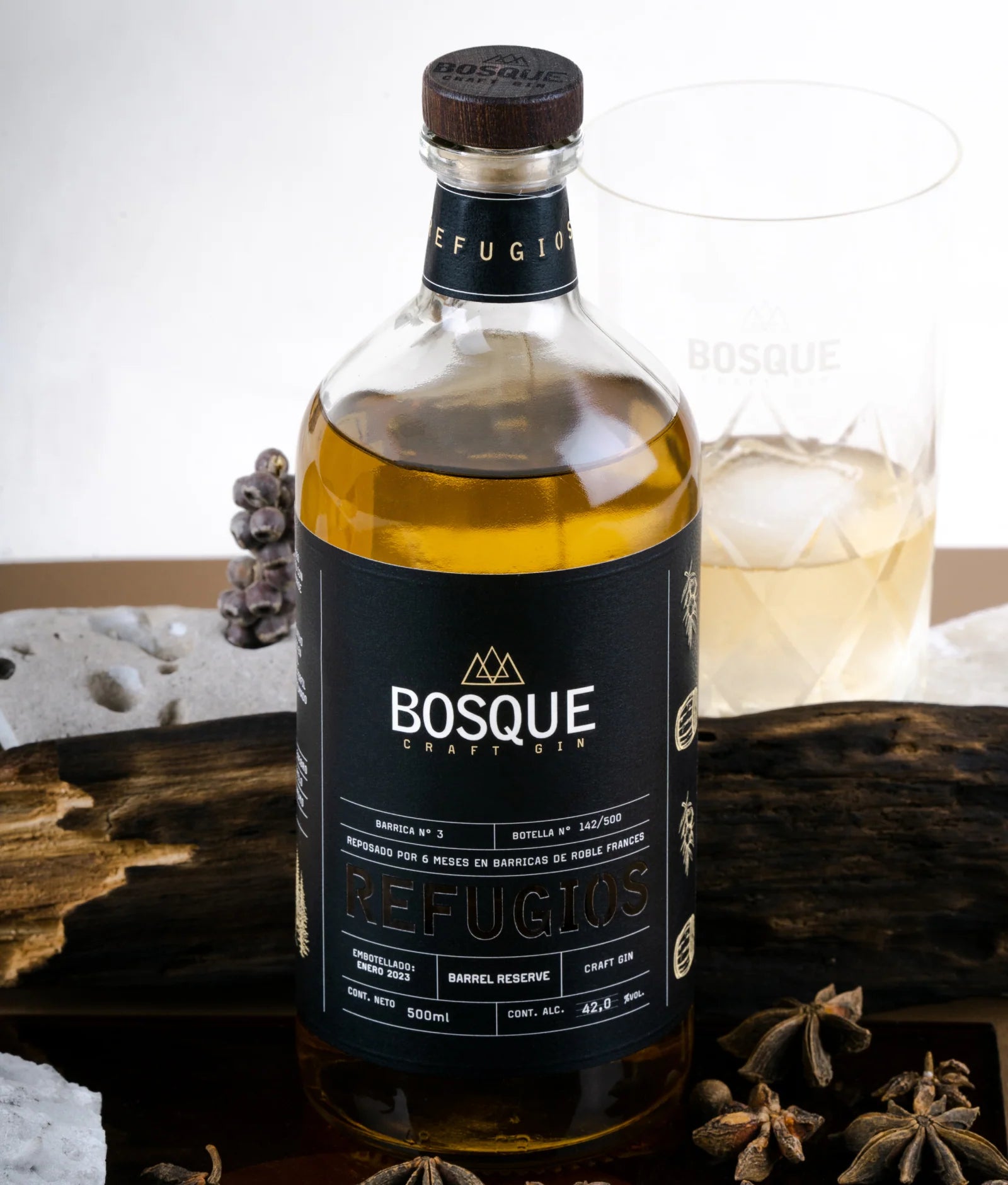 Bosque Refugios Barrel Reserve Craft Gin, 500 ml