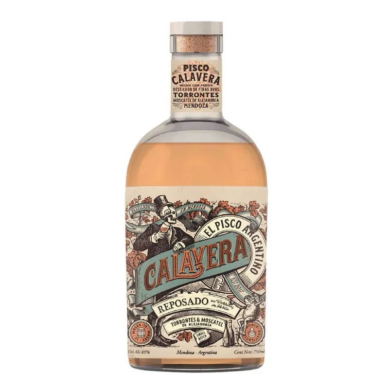 Calavera Pisco Reposado Torrontés Argentinian Distilled Grape Spirit, 750 ml