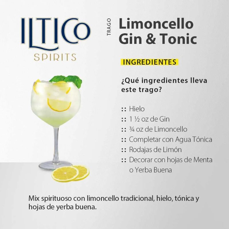 Iltico Limoncello Traditional Fine Lemon Liquor,  750 ml