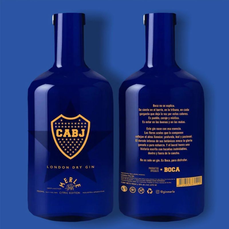 Merle Boca Juniors Cítric Edition Gin, 750 ml