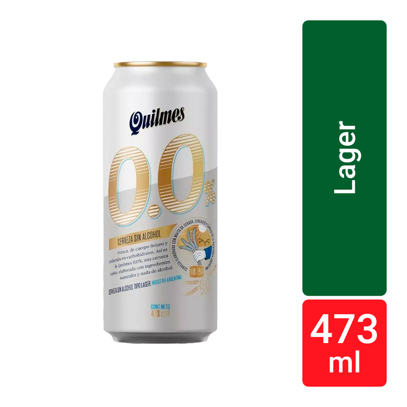 Quilmes Lager Beer Alcohol Free, 473 ml