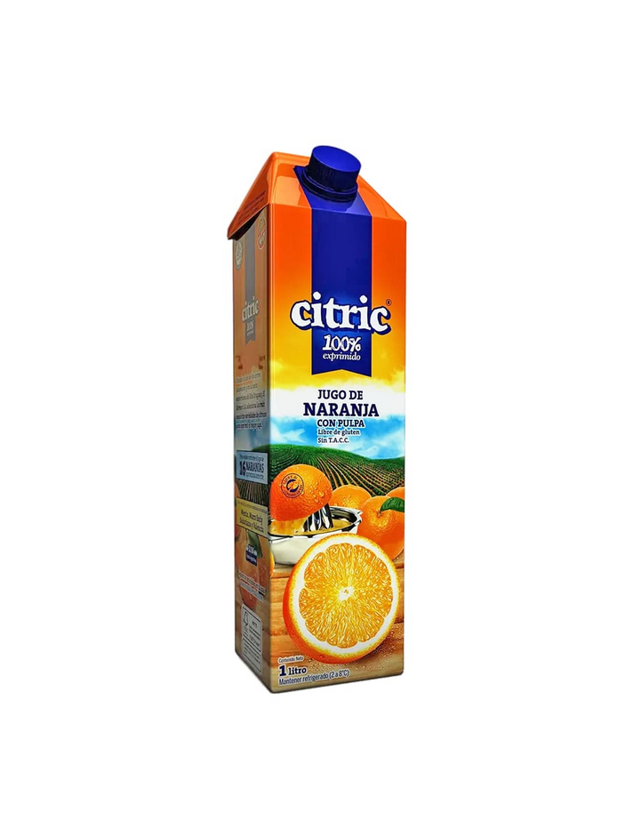 Citric Orange Juice with Pulp Alcohol-Free, 1 l