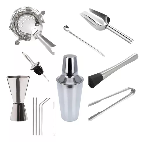 Levys Bazar Stainless Steel 13-Piece Cocktail Shaker Set – Complete Bar Kit for Crafting Perfect Drinks