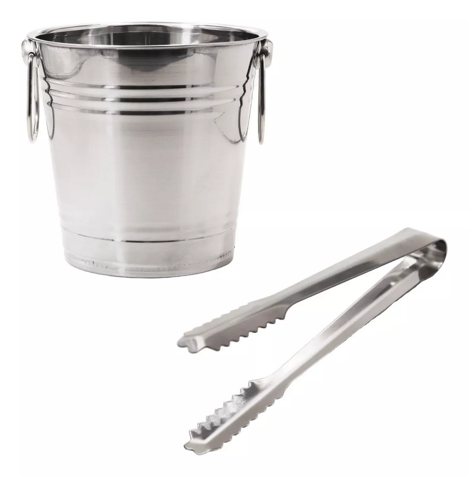 Patagonia Home Stainless Steel Ice Bucket with Tongs – 1.5L Elegant and Practical Bar Accessory for Entertaining