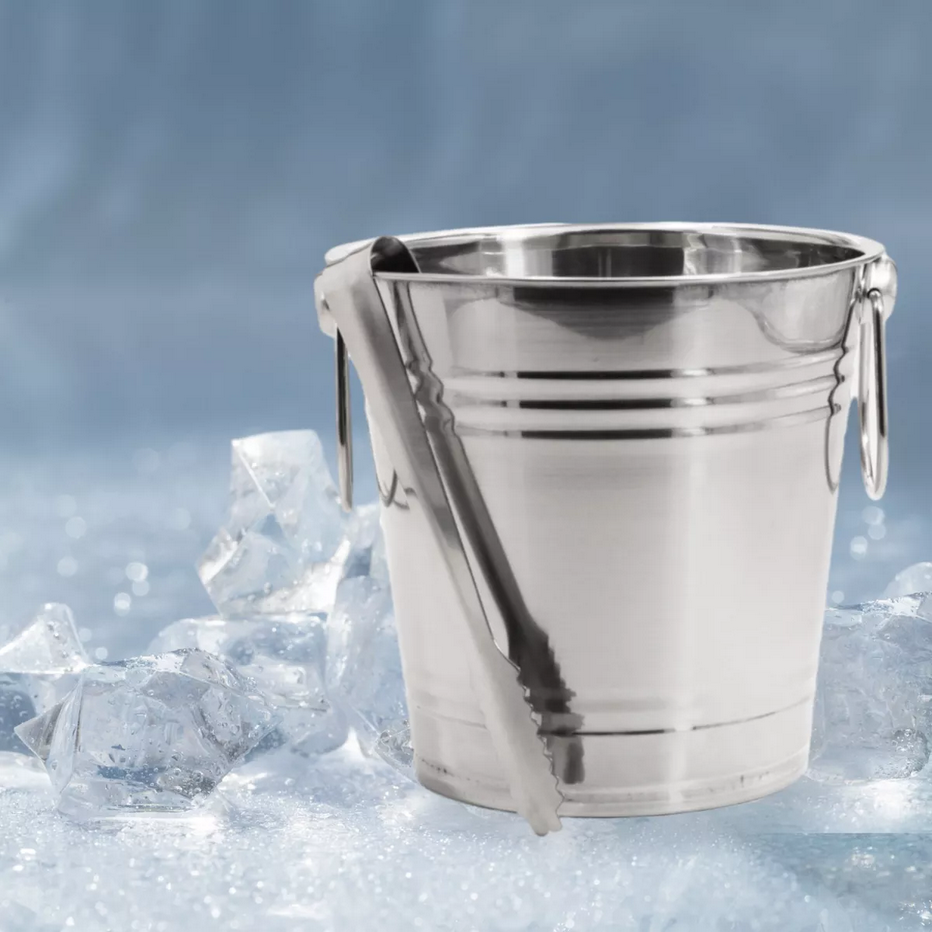 Patagonia Home Stainless Steel Ice Bucket with Tongs – 1.5L Elegant and Practical Bar Accessory for Entertaining