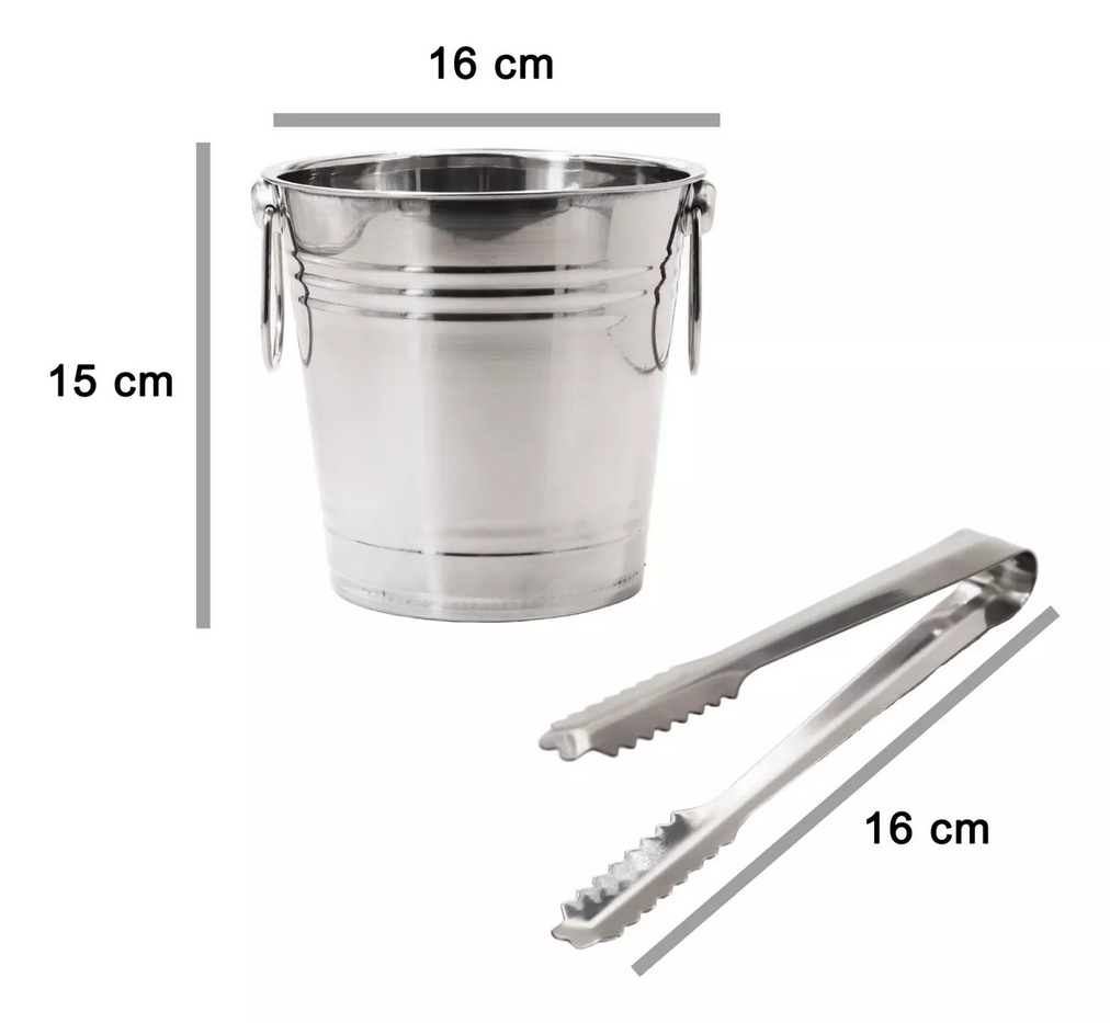 Patagonia Home Stainless Steel Ice Bucket with Tongs – 1.5L Elegant and Practical Bar Accessory for Entertaining