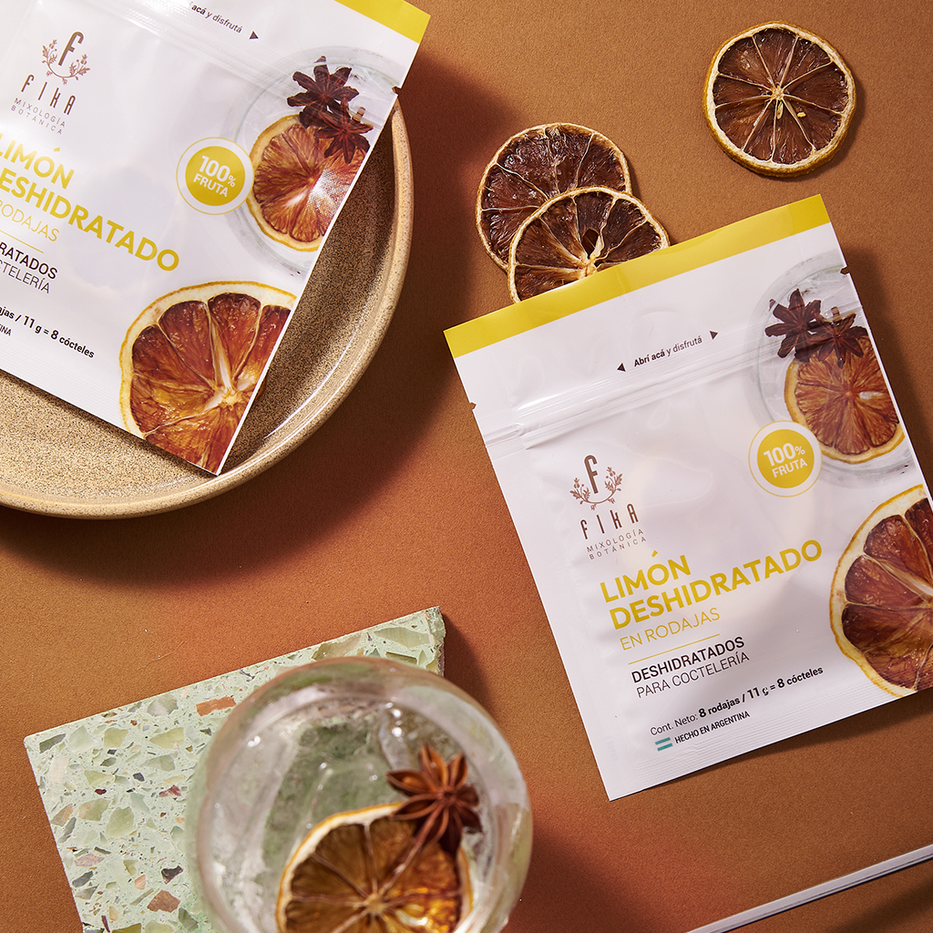 Fika Dehydrated Lemon Slices – Perfect for Premium Cocktails and Spirits, 11 g / 0.38 oz pouch