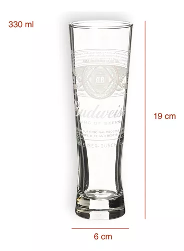 Budweiser Beer Glasses – Perfect for Celebrations and Everyday Enjoyment (2 count)