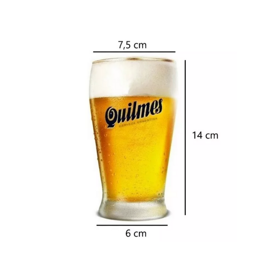 Quilmes Beer Glass with Golden Rim – Elegance Meets Tradition