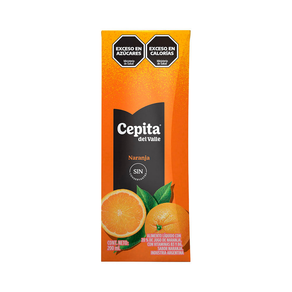 Cepita del Valle Orange Flavor Juice - Alcohol Free, 200 ml