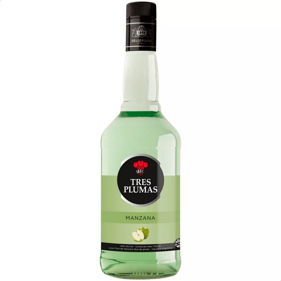 Tres Plumas Green Apple Fruit Liquor, 700 ml
