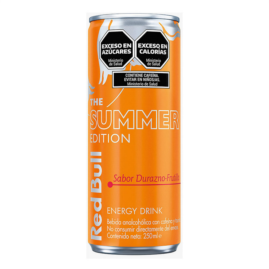Red Bull Energy Drink Summer Edition Peach and Strawberry Flavor - Alcohol Free, 250 ml