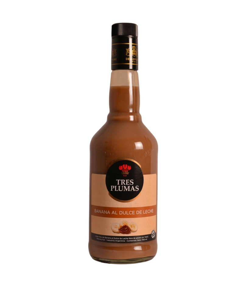 Tres Plumas Creamy Banana and Dulce de Leche Liquor, 750 ml