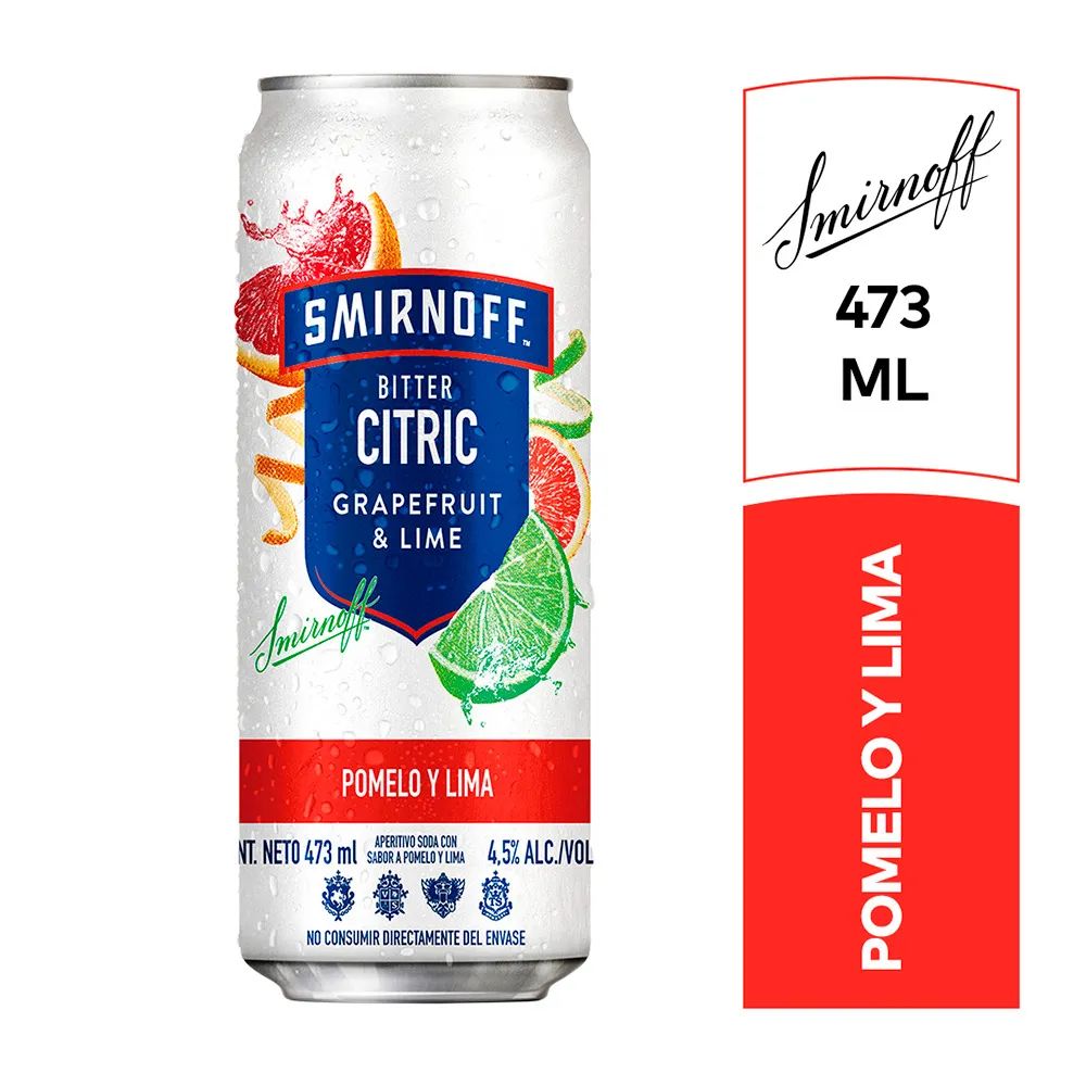 Smirnoff Bitter Citric Grapefuit & Lime Vodka, 473 ml