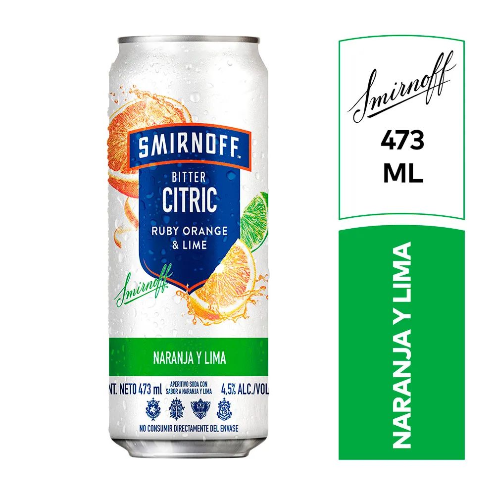 Smirnoff Bitter Citric Ruby Orange & Lime Vodka, 473 ml