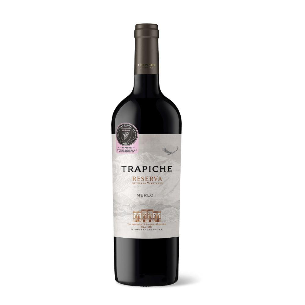 Trapiche Reserva Selected Vineyards Merlot Wine - Official Winery of Inter Miami CF, 750 ml